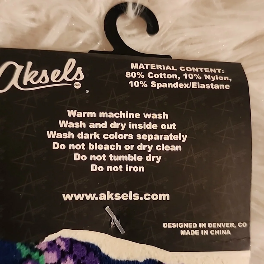 Aksels Purple and Green Grape Pattern Socks Brand New One Size Fits Most